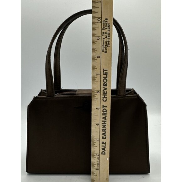 Frankie & Johnnie Brown Satin Handbag Shimmer Fall Wedding Cocktail Party - Picture 14 of 16